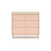 DĚTSKÁ KOMODA Alycia Béžová - Korálově růžová - Efekt dřeva - růžová, dřevo (90/85/40cm) - Petits-meubles
