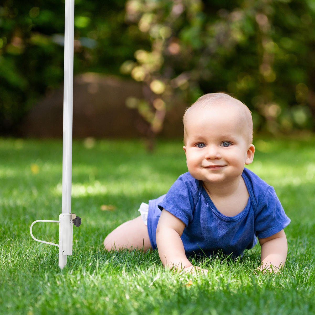 TRÁVNY bodec - biela, kov/plast (20/42/5cm) - Relaxdays