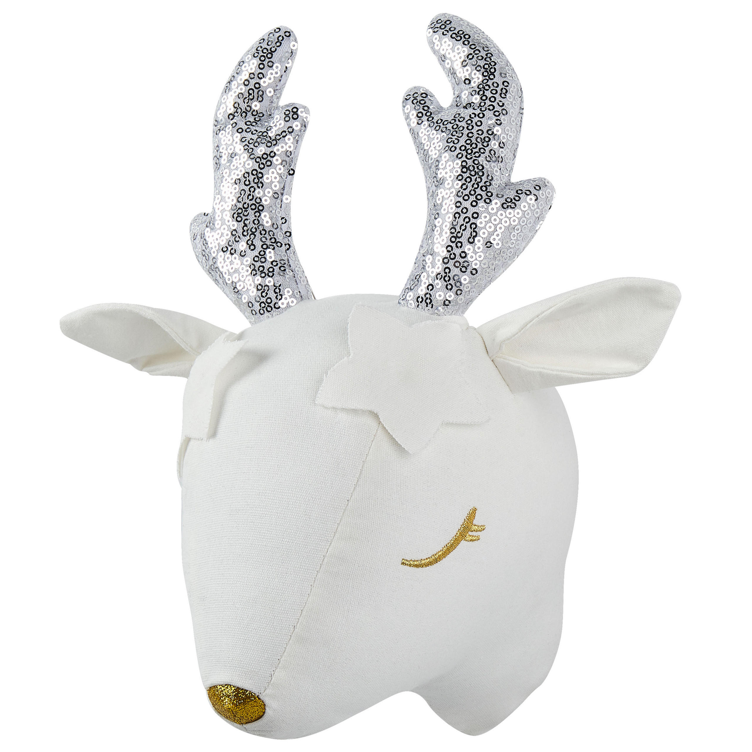 WANDDEKORATION cremeweiß/silber weiß Suzy - Weiß, Textil (20/29/18cm) - Beliani