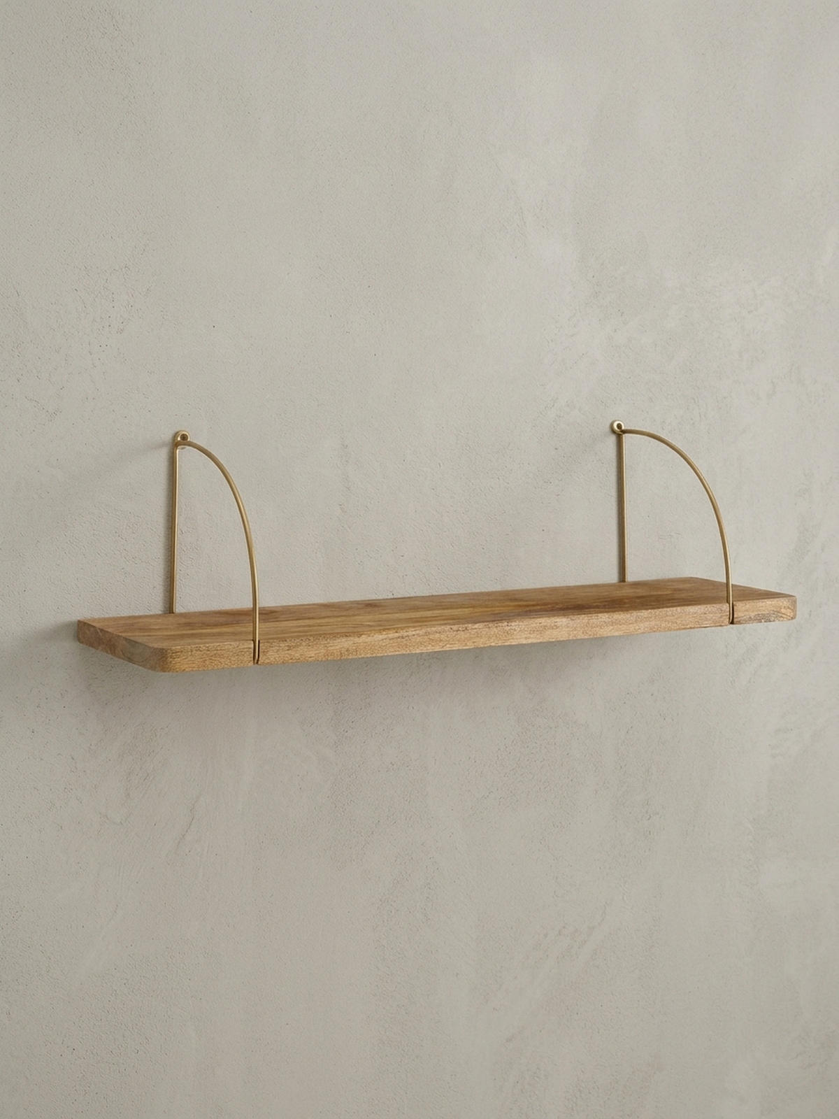 WANDREGAL TEVERE Mango Massivholz Eisen Industrial, Beige 80x22x25 cm - Beige, Holz/Metall (80/25/22cm) - KADIMA DESIGN