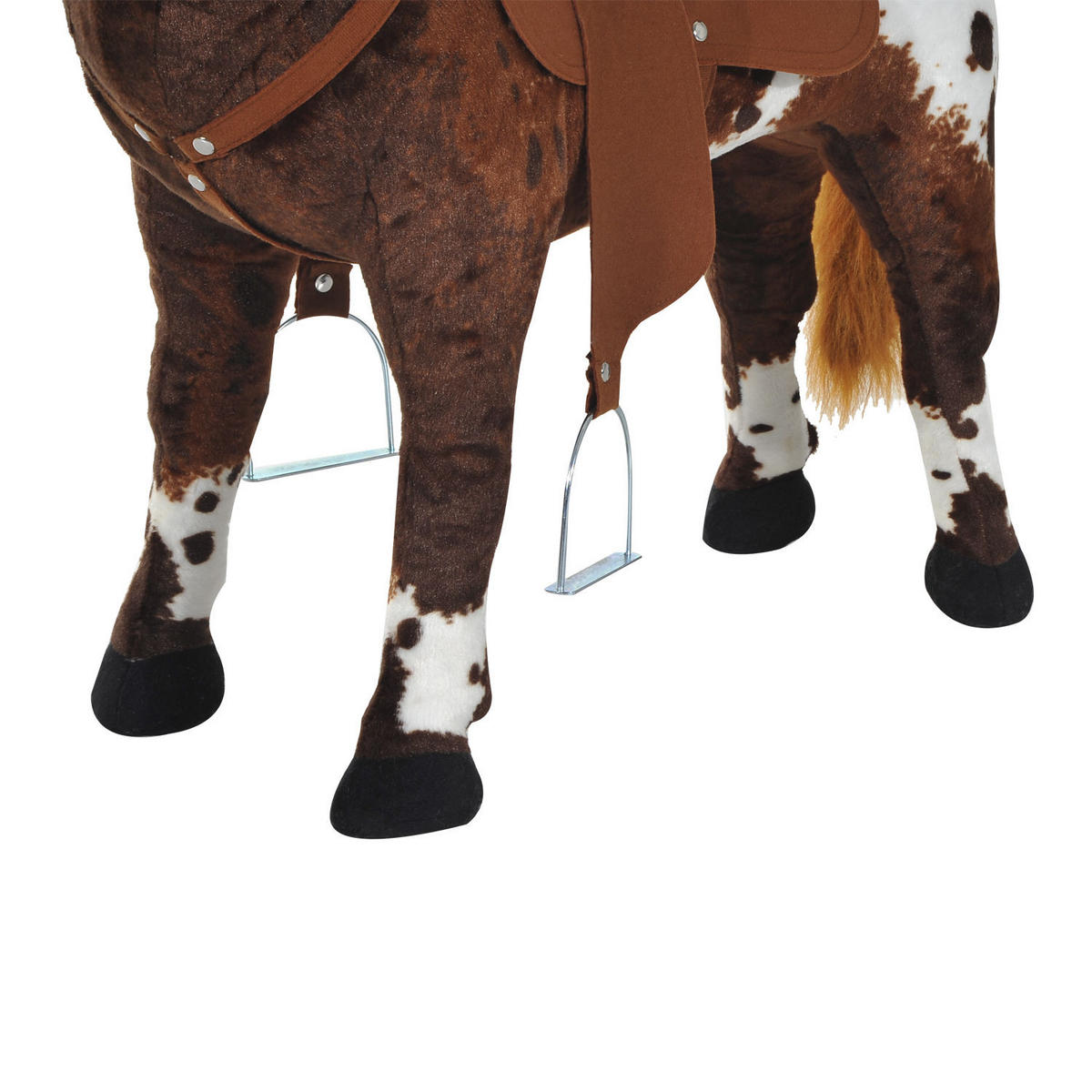 KINDER SCHAUKELTIER, Braun+Weiß, Plüsch+ Metall - Braun, Metall (28/60/85cm) - HOMCOM