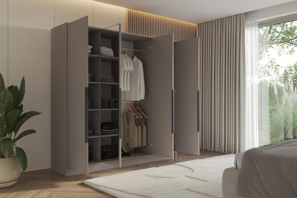 KLEIDERSCHRANK - LUSSO - 200 - Kaschmir - Kaschmir, Holzwerkstoff (200/200/51cm) - ALTDECOR