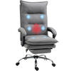 MASSAGE-BÜROSTUHL, Mikrofaser, Grau - Grau, Kunststoff (74/121.5/66cm) - Vinsetto
