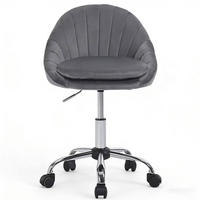 DREHSTUHL 52/52/72-82 cm Dunkelgrau aus Samt und Metall mit Rollen - Dunkelgrau, Metall (47.5/82/52cm) - OKWISH
