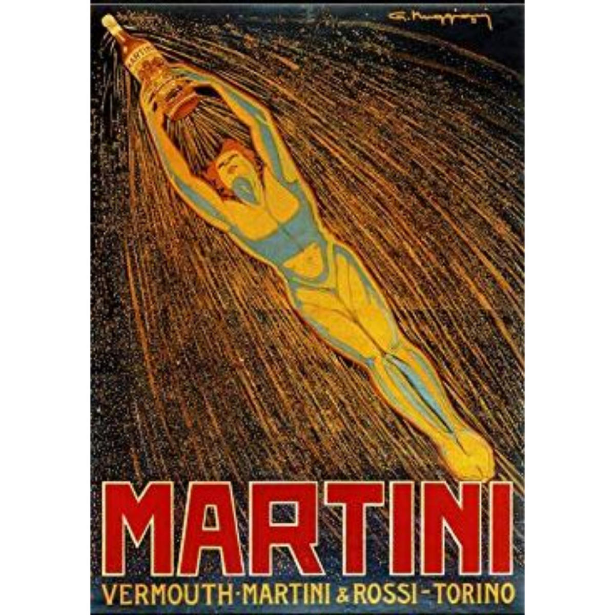 POSTER Martini & Rossi A3 Schwarzer Rahmen - Schwarz, Papier (29.7/5/42cm) - Nacnic