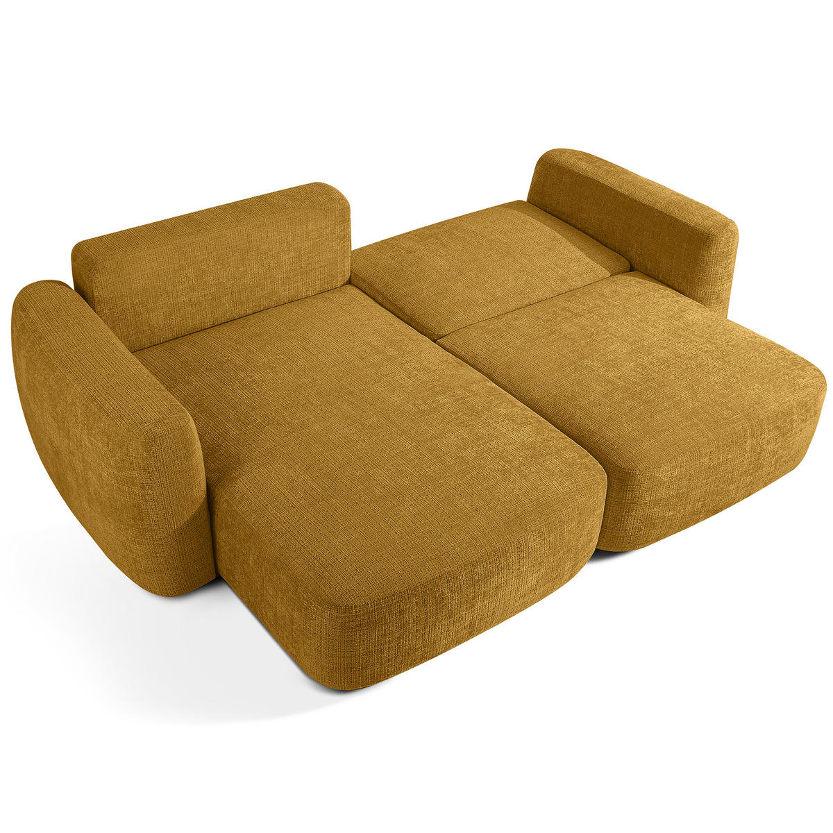 ECKSOFA links ELOSA - Gelb, Holz/Textil (245/165cm) - KONSIMO®