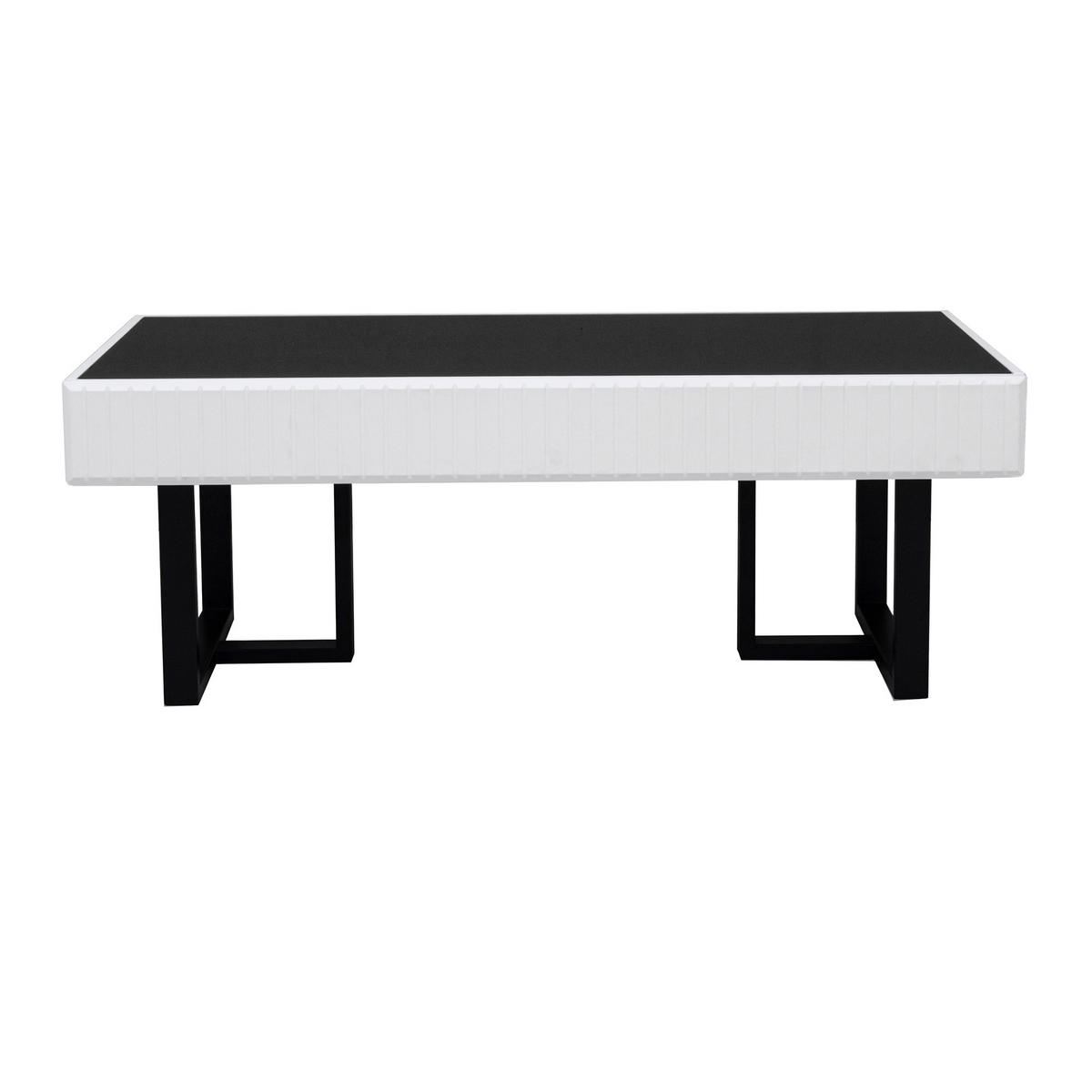 COUCHTISCH 110/50,5/41 cm Schwarz-Weiß aus MDF und Spanplatte hochglänzend - Schwarz, Holzwerkstoff (110/50.5/41cm) - OKWISH