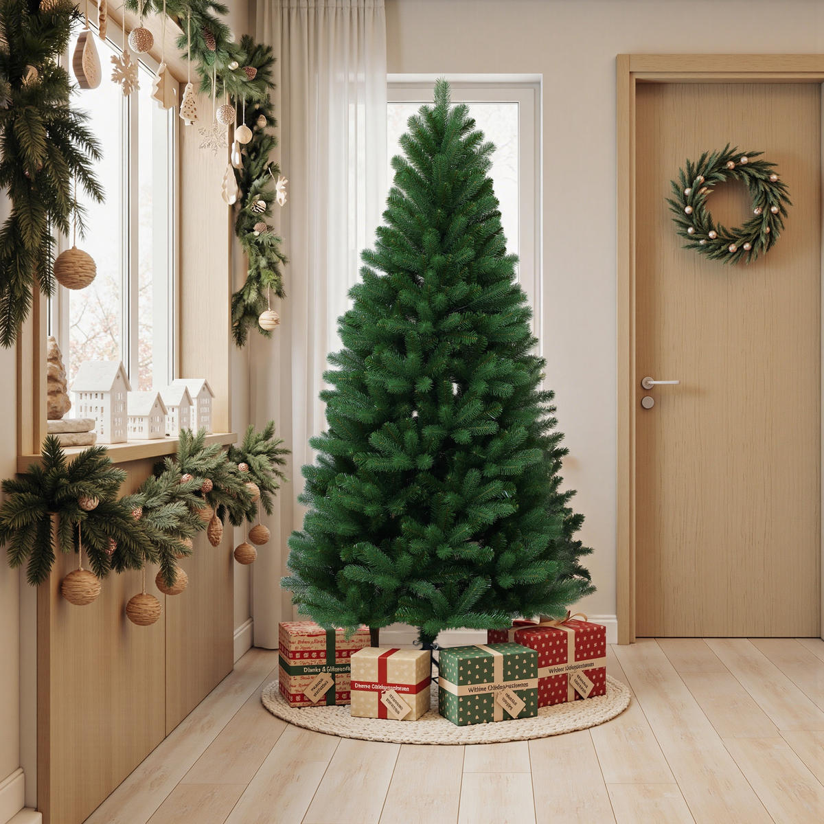KÜNSTLICHER Weihnachtsbaum 185 cm,Fichten-Optik 819 PE-/PVC-Spitzen - Grün, Kunststoff (95/185cm) - Hometopia