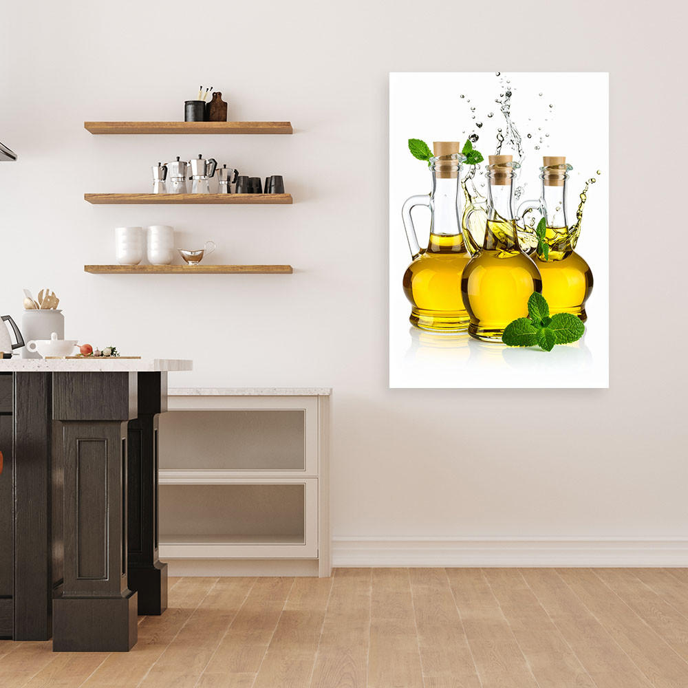 LEINWANDBILD Olivenöl 60x90cm - Gelb, Textil (60/90cm) - Feeby