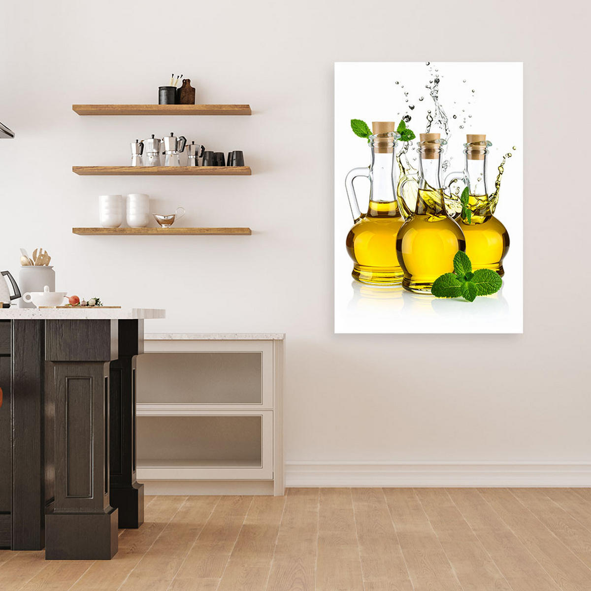 LEINWANDBILD Olivenöl 60x90cm - Gelb, Textil (60/90cm) - Feeby