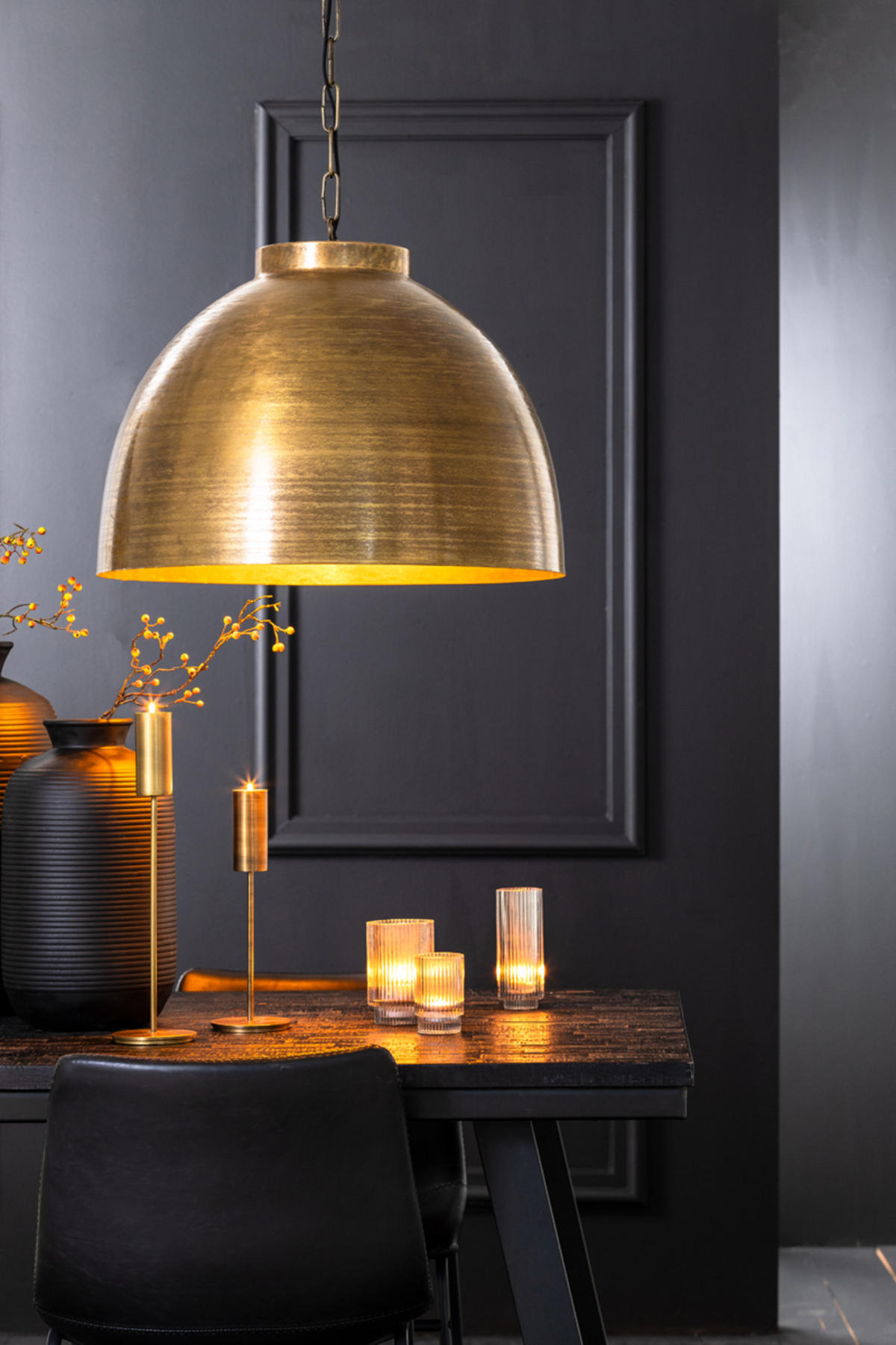 HÄNGELAMPE Kylie Bronze Ø60/46,5 cm - Bronzefarben, Metall (60/60/42cm) - Light & Living