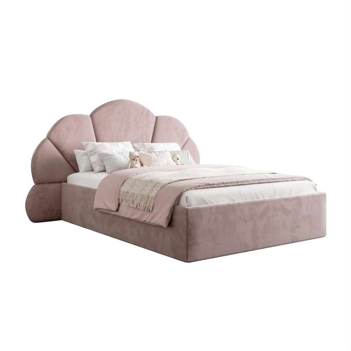 POLSTERBETT ARIEL mit Bettkasten 120x200 cm Element 18 - Rosa, Textil (120/200cm) - Lookway