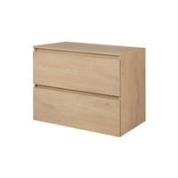 BADEZIMMERSCHRANK 80 cm + TOP, Farbe: helle Eiche, 80 x 57 x 46 cm, mit Arbeitsplatte - Beige, Holzwerkstoff (80/57/46cm) - 3XE LIVING