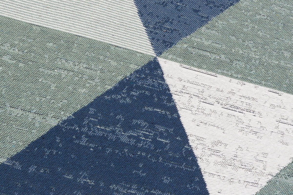 TEPPICH AZTECA Grau 60/110 cm - Blau/Grau, Textil (60/110cm) - Tapiso