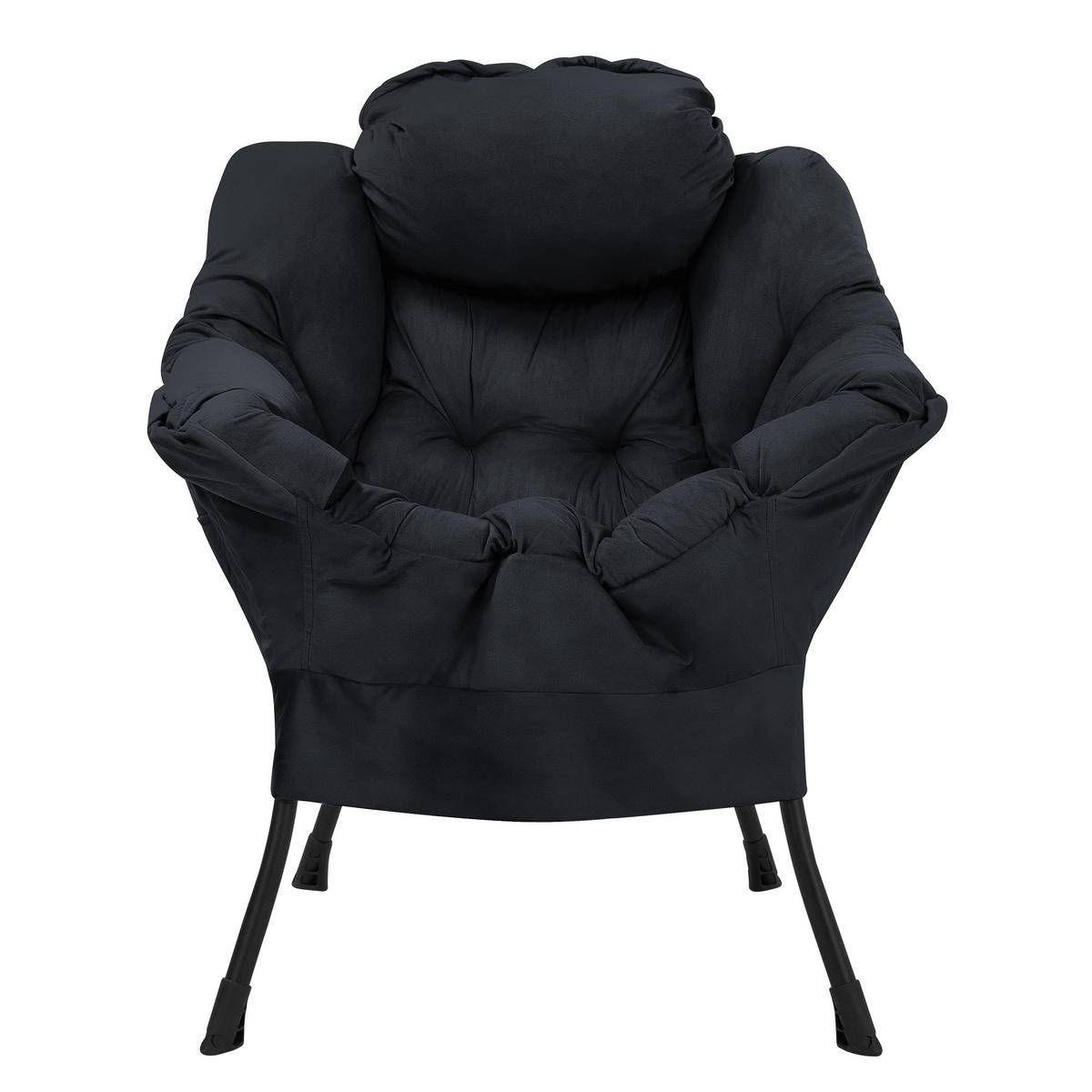 RELAXSESSEL Samt Schwarz - Schwarz, Metall (97/95/82cm) - ML-DESIGN