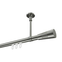 INNENLAUF-GARDINENSTANGEN-SET Sonette Tanara 240 cm (geteilt in 2 x 120 cm), 1-läufig, 20 mm Ø Edelstahl-Optik - Edelstahlfarben/Silberfarben, Metall (240cm) - INTERDECO