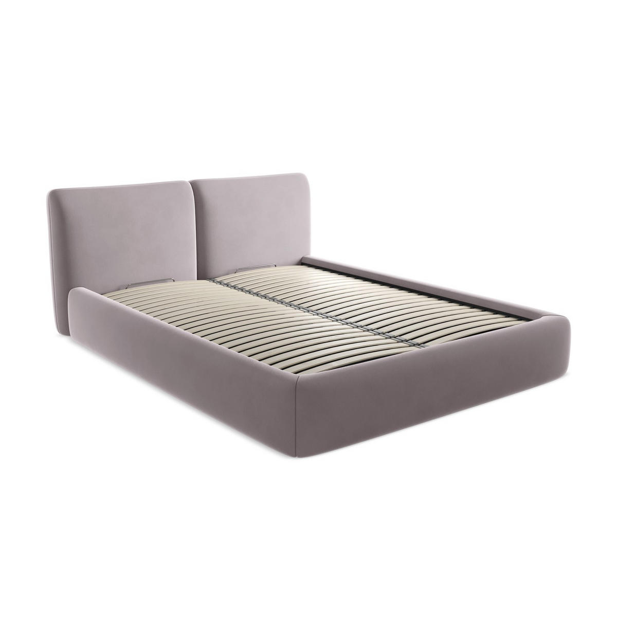 POLSTERBETT mit Bettkasten und Lattenrost 180x228 Violett - Lila/Flieder, Kunststoff/Textil (160/200cm) - LaMiaSofa