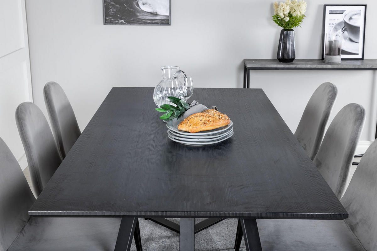 TISCHGRUPPE Grau - Grau, Holzwerkstoff (90/75/180cm) - ebuy24