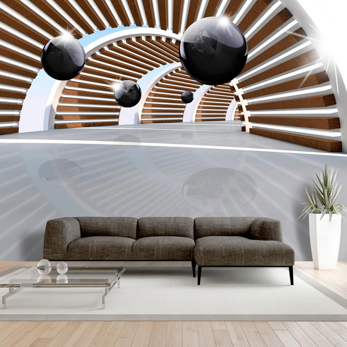 VLIESTAPETE 100/70 cm - Schwarz/Braun, Textil (100/1cm) - KUNSTLOFT