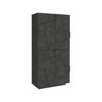 SCHUHSCHRANK Schiefer 38/81/167 cm - Grau, Holzwerkstoff (81/167/38cm) - DMORA