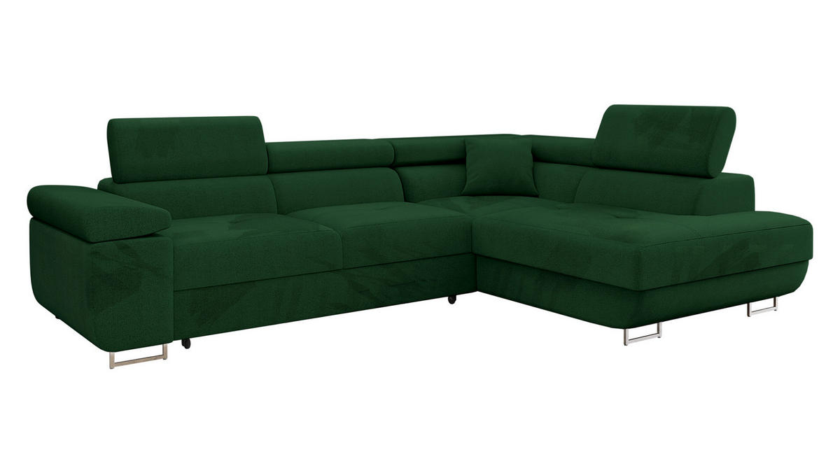 ECKSOFA Torezio, Seite: Rechts - Grün, Holz/Textil (274/203cm) - MIRJAN24