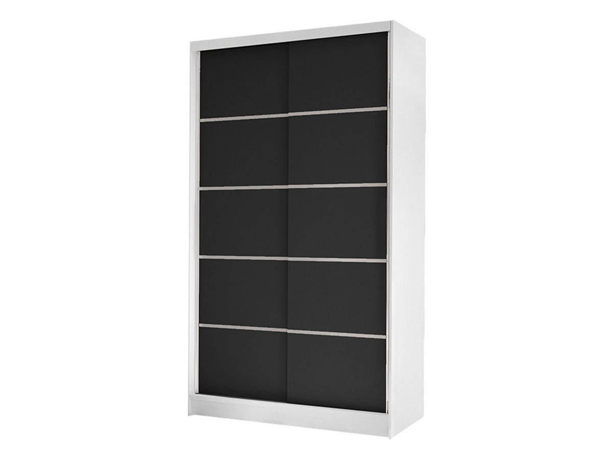 SCHWEBETÜRENSCHRANK Diego IV - Schwarz/Weiß, Holzwerkstoff/Metall (100/200/58cm) - MIRJAN24