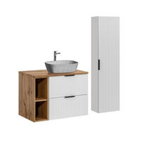 KÚPEĽŇOVÝ NÁBYTOK 80.6cm Adriel 2-dielna súprava Biela - biela, kompozitné drevo (80.6/59/46cm) - Petits-meubles