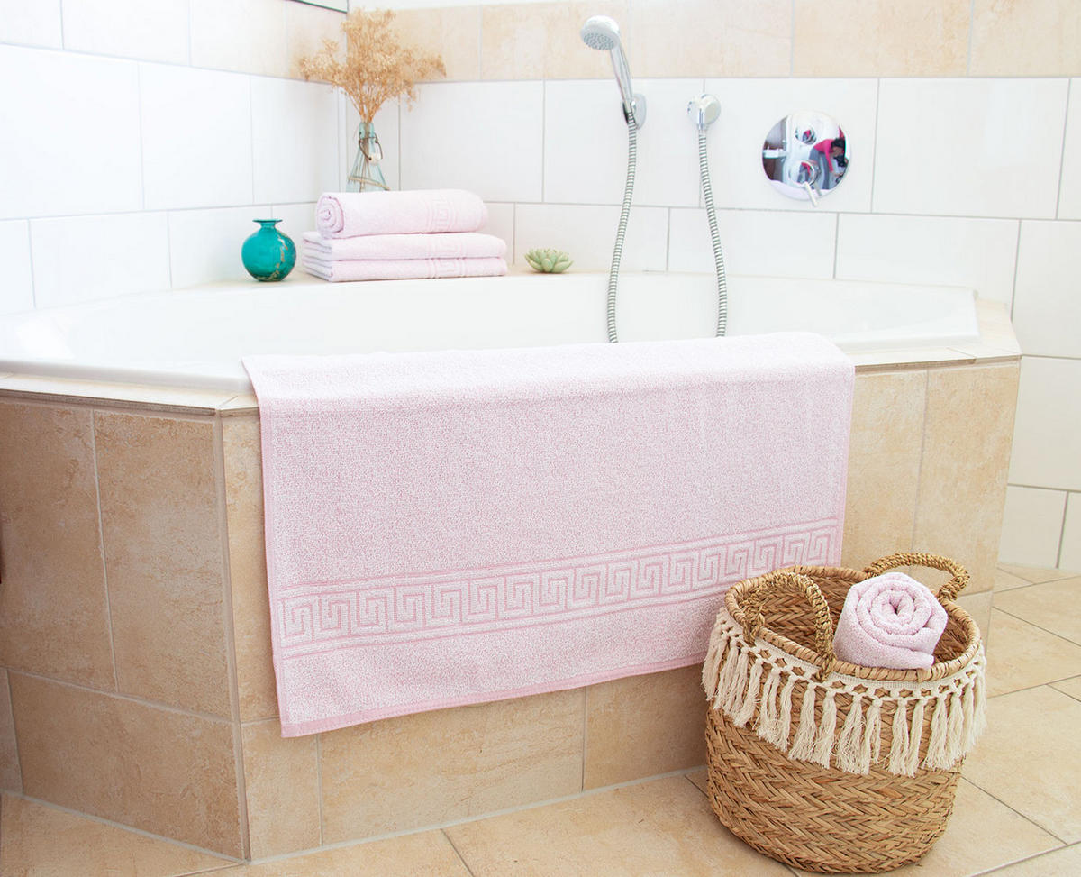 DUSCHTÜCHER, 5er-Set, 70x140 cm, 80% Baumwolle, 20% Polyester, Rosa - Rosa, Naturmaterialien (70/140cm) - Zollner