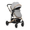 KOMBIKINDERWAGEN Amaia 3 in 1 grau Size Babyschale umbaubar Federung Tasche - Grau, Metall (86/50/107cm) - Kikka boo