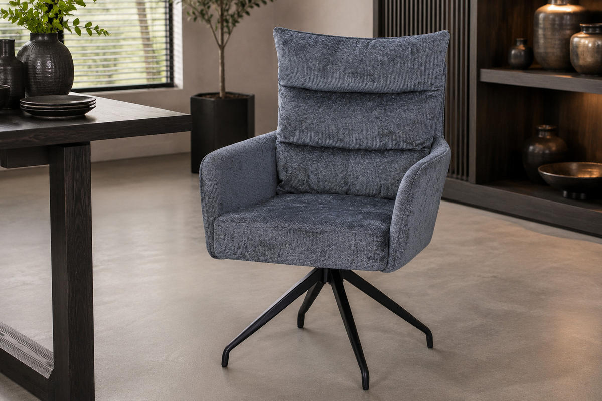ESSZIMMERSTUHL Hamburg, Webstoff, Grau - Grau, Textil (49/91/49cm) - dasmöbelwerk