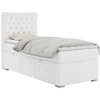 BOXBETT PERA 90/200 Weiß Kunstleder - H3 - Links Seite - Weiß, Holz/Textil (90/200cm) - MKS