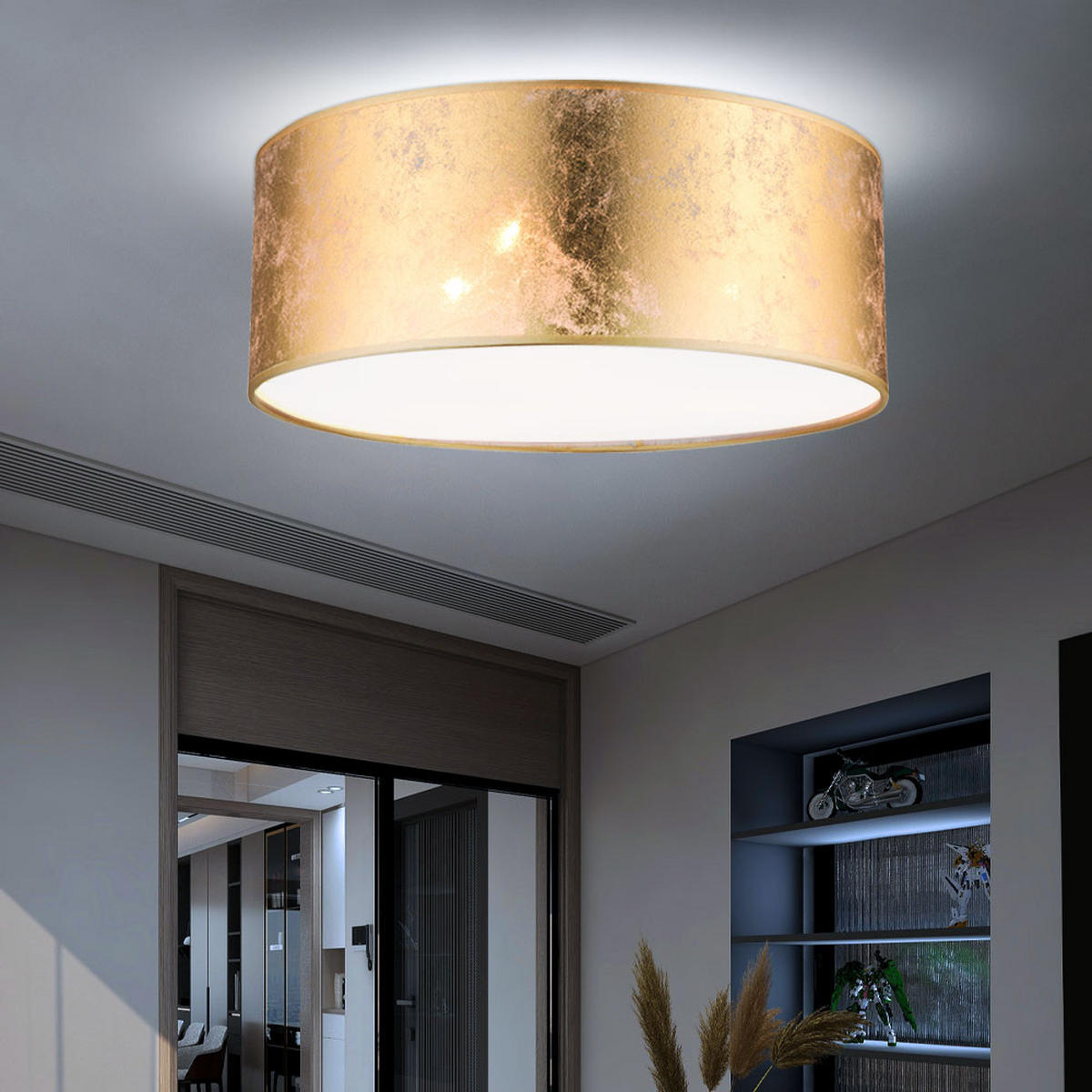 LED DECKENLEUCHTE Metall Gold - Goldfarben, Metall (40/40/17.5cm) - Globo Lighting