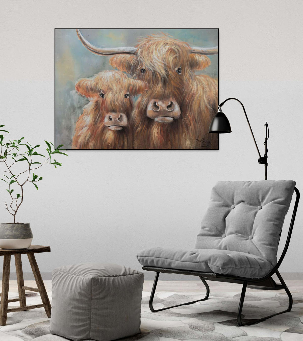 RUČNE MAĽOVANÝ AKRYLOVÝ OBRAZ 100/75 cm, hnedý, abstraktný dekoratívny motív - hnedá, drevo/textil (100/75cm) - KUNSTLOFT