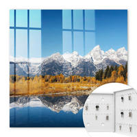 SCHLÜSSELBOX Weiß 30x30 cm – Türöffnung nach rechts - Goldener Herbst - Blau, Metall (30/30/5cm) - TULUP