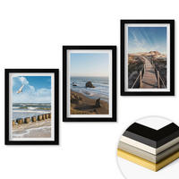 WANDBILDER 3er-Set - 20x30 cm Schwarzer Rahmen - Strandwellen, Himmelsbrücke, Spaziergang - Schwarz, Kunststoff (20/30cm) - ArtPrintCave