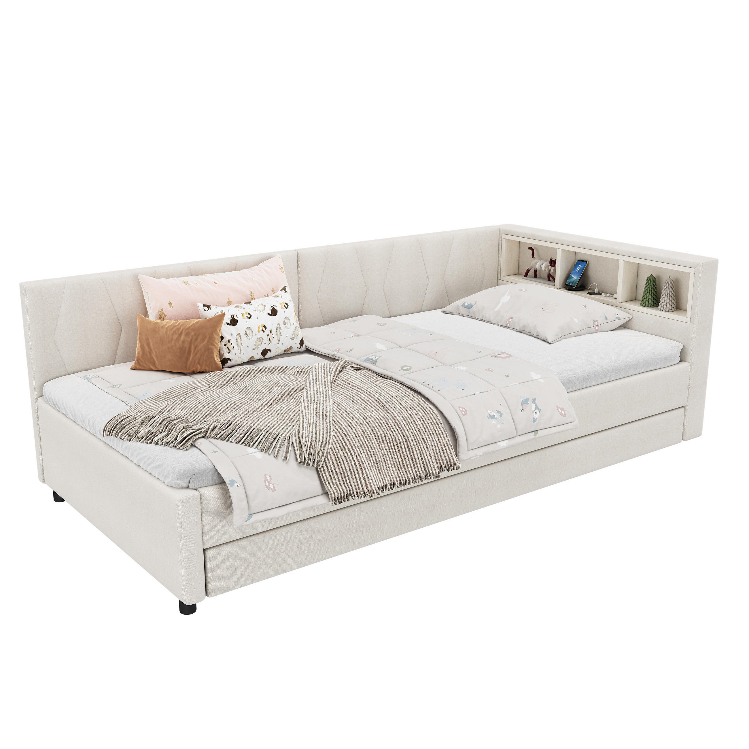 Chicfurn Bett Beige 90x200 cm