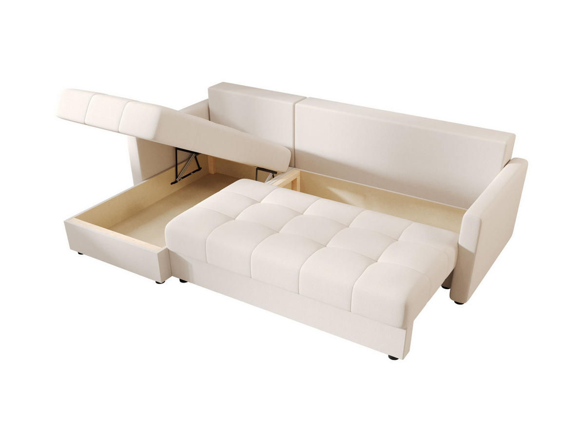 ECKSOFA MOS L BIS Cosmic 10 Links mit Schlaffunktion - Beige, Textil (220/143cm) - Bedante
