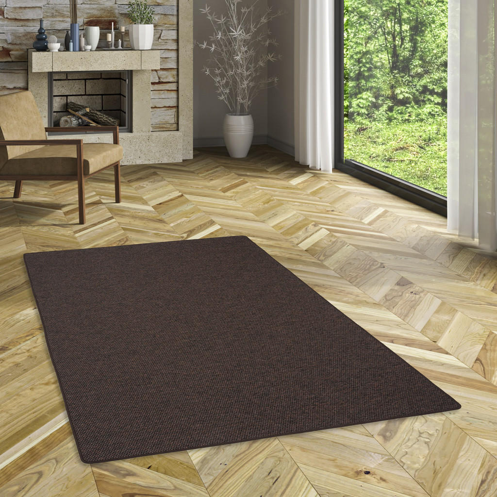 Thumbnail - Snapstyle Flachgewebe, Dunkelbraun, Textil, 160x160 cm, Teppiche & Böden, Teppiche, Flachgewebe-Teppiche