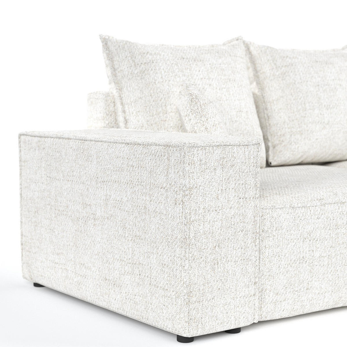 ECKSOFA SENSO mit Schlaffunktion Creme im Neve Stoff - Creme/Schwarz, Holz/Holzwerkstoff (255/148cm) - AltaBeds