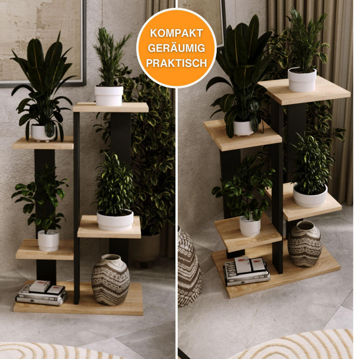 BLUMENSTÄNDER M4 - Sonoma Eiche, Holzwerkstoff (32/82/52cm) - RAUMHIRSCH FURNITURE