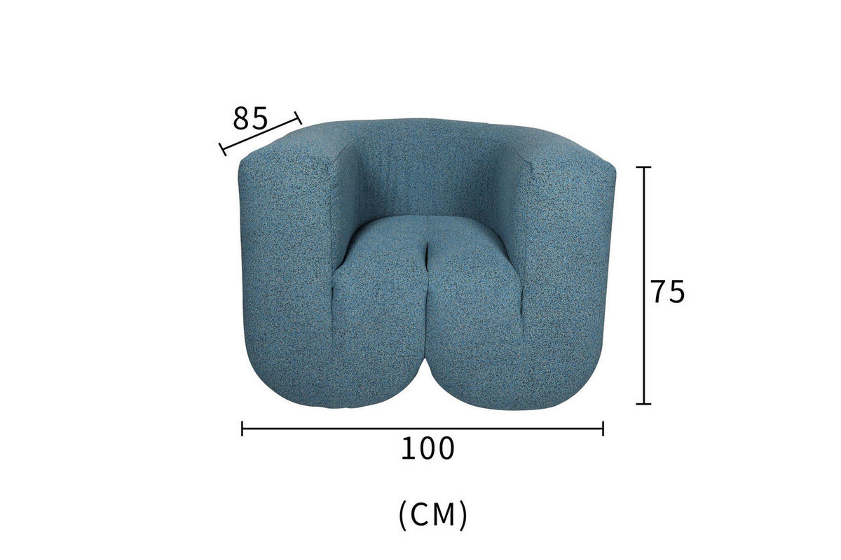 SESSEL NUA Blau 100x85x75 cm - Blau, Textil (100/75/85cm) - FURNLUX