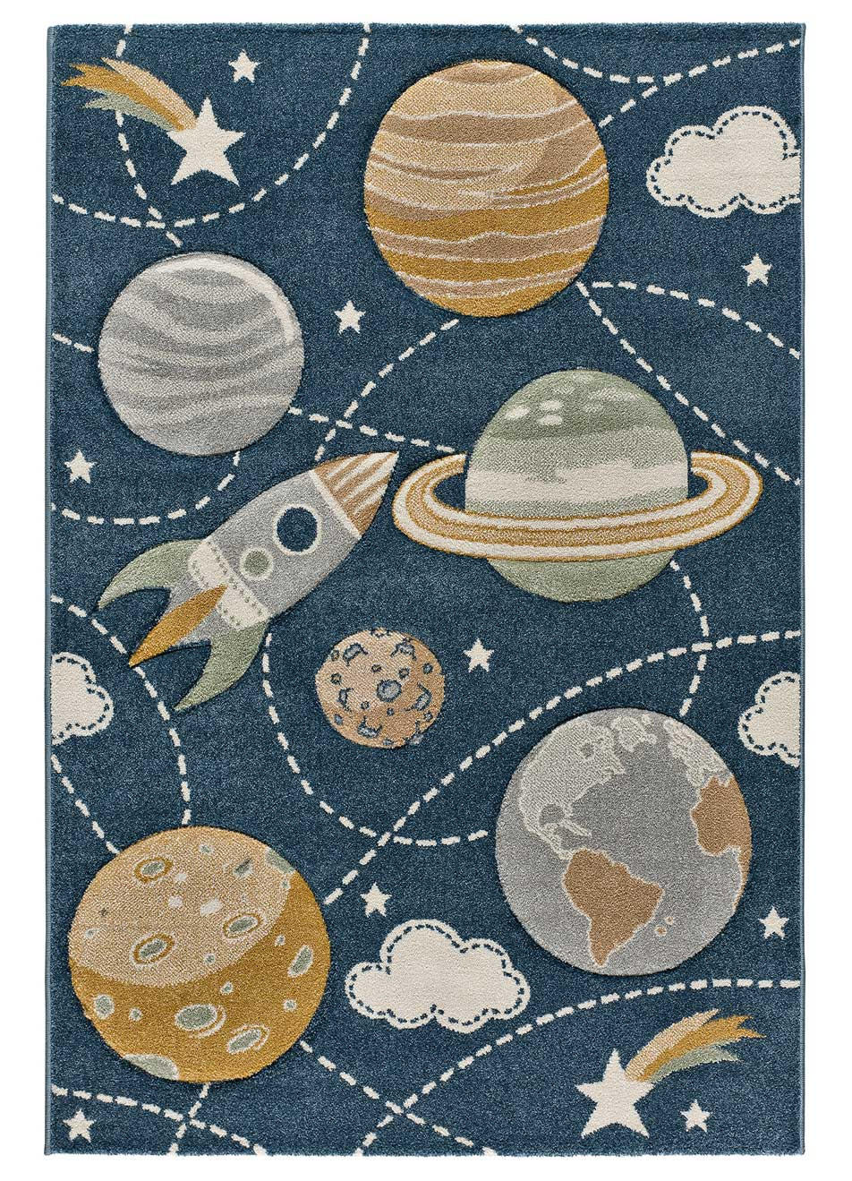 KINDERTEPPICH Blau Balloon 120/170 cm - Blau, Naturmaterialien/Textil (120/170cm) - Atticgo
