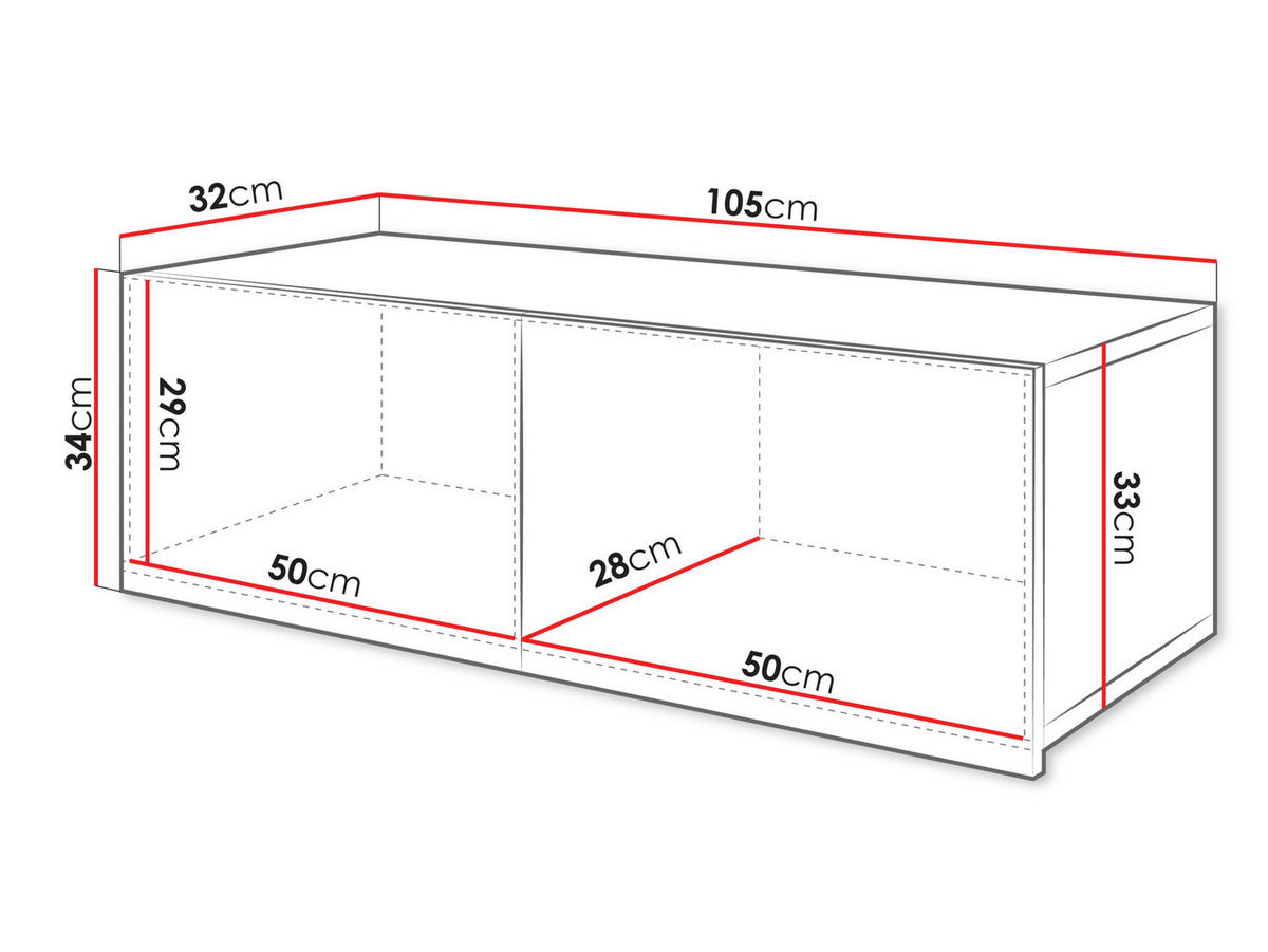 HÄNGESCHRANK Calabrini 02 - Nussbaumfarben, Holzwerkstoff (105/34/32cm) - MIRJAN24