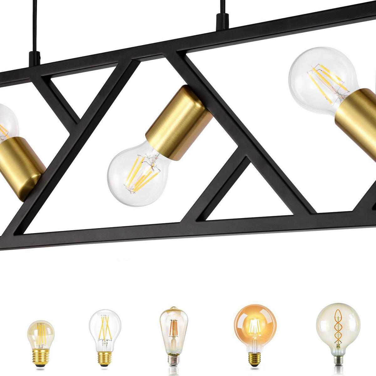 PENDELLEUCHTE Thaddeus 100/20/175 cm - Schwarz, Metall (100/20/175cm) - ZMH