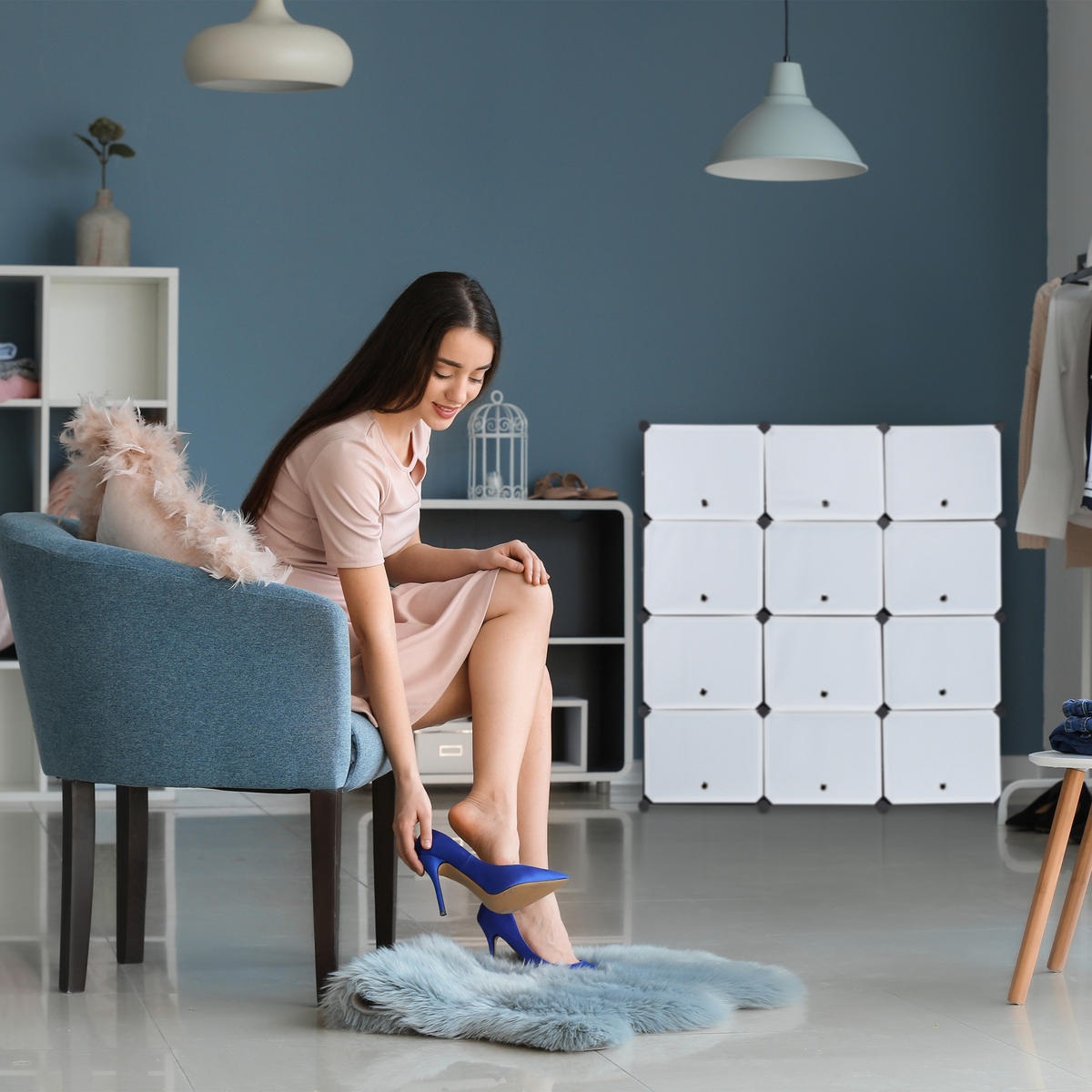 SCHUHSCHRANK - Multicolor, Kunststoff/Metall (125/125/32cm) - Relaxdays