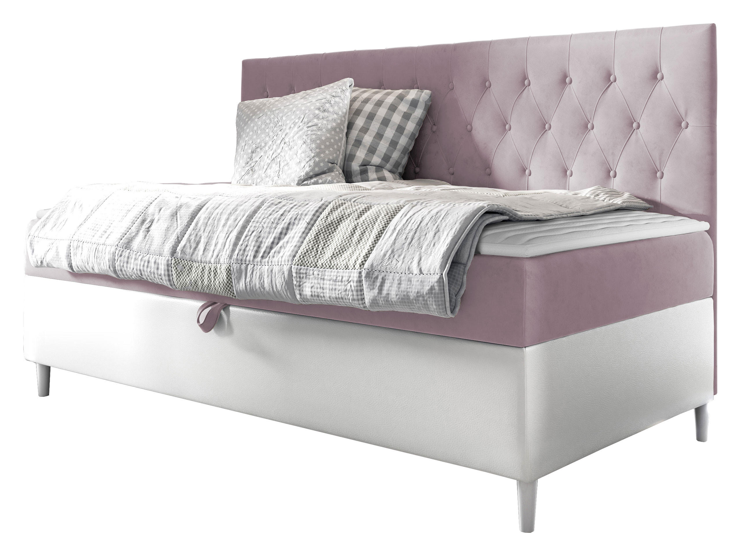 BOXBETT Filip Junior 2 - H3 - Weiß/Rosa, Holz (100/200cm) - MIRJAN24