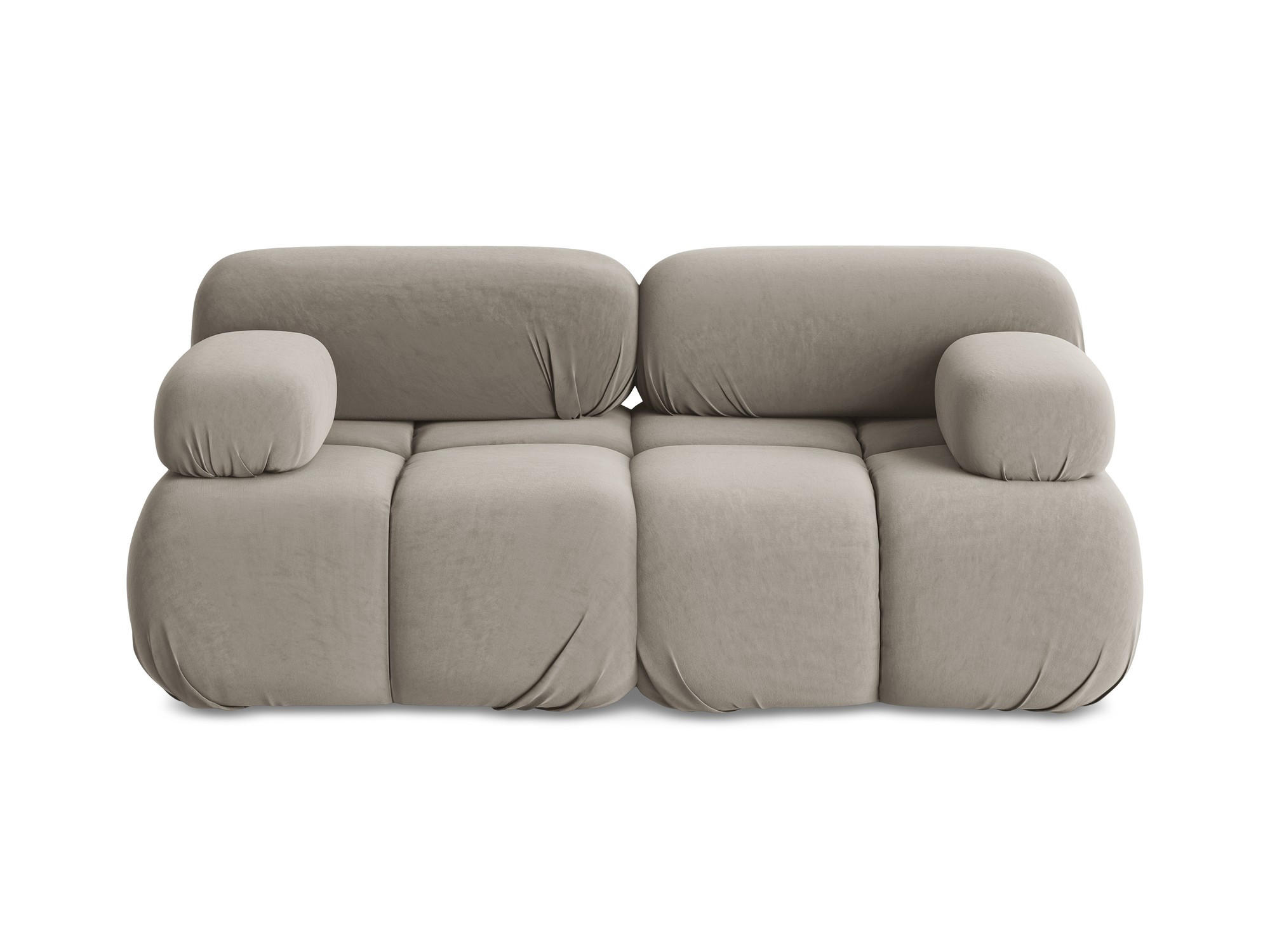 2-SITZER-SOFA Samt Stoff Grau - Taupe/Lila, Kunststoff/Textil (190/70/96cm) - Makamii