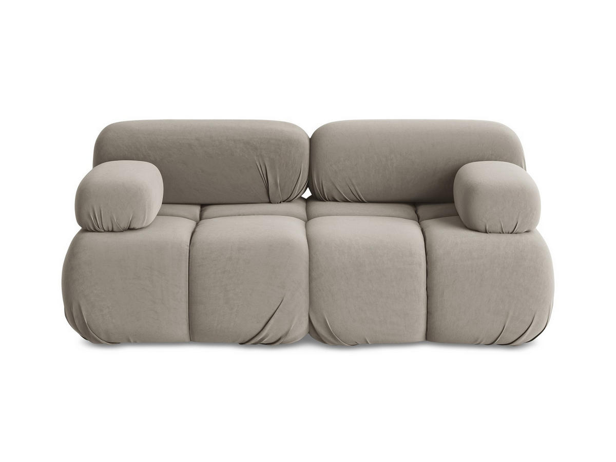 2-SITZER-SOFA Samt Stoff Grau - Taupe/Lila, Kunststoff/Textil (190/70/96cm) - Makamii