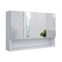 BADSPIEGELSCHRANK Irma Weiß Hochglanz 80.1 x 55 cm - Weiß Hochglanz, Holzwerkstoff (80.1/55/17cm) - Vicco