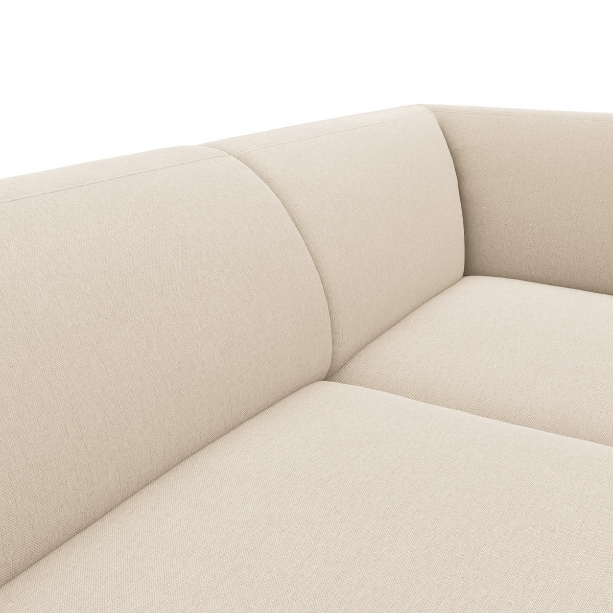 2,5-SITZER ECKSOFA mit Ottomane - Beige/Schwarz, Textil/Metall (252/205cm) - home24